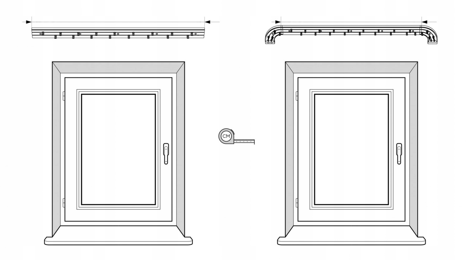 SZYNA SUFITOWA KARNISZ PCV kpl 2 tory 110 cm Zawartość zestawu komplet