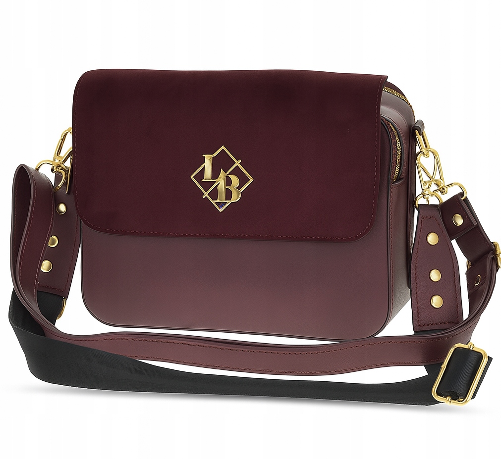 Laura Biaggi Dámská Kabelka Kufřík Kabelka Přes Rameno Kožená Bordó Semiš