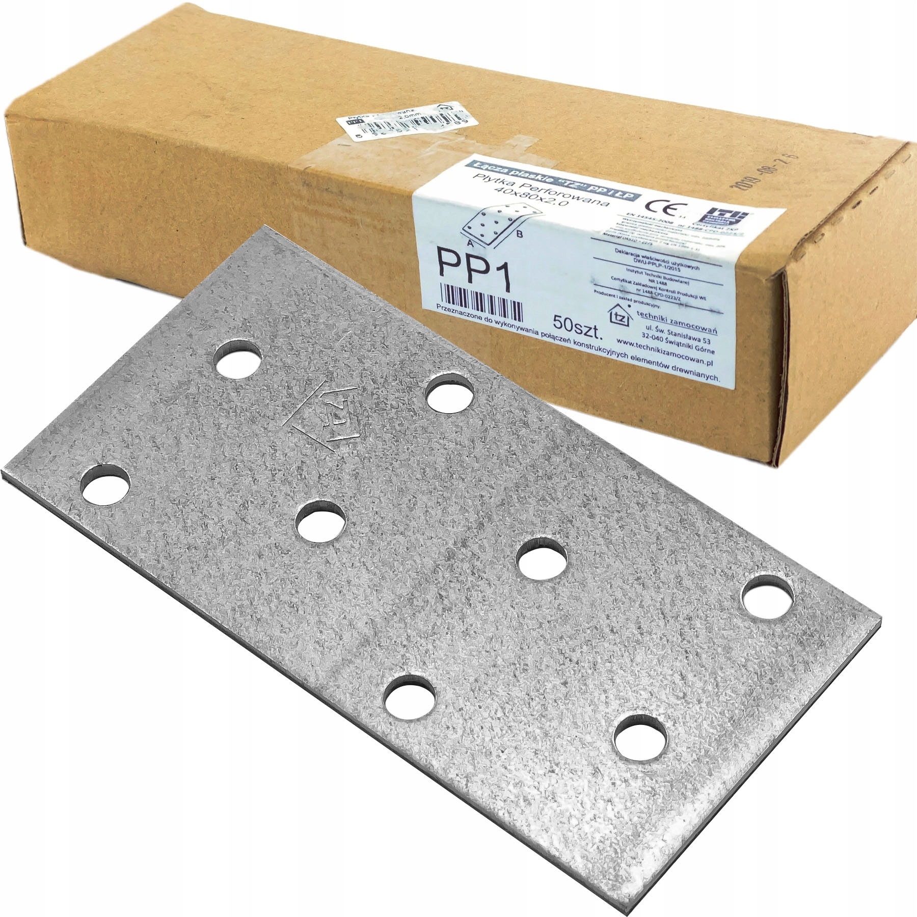 

Łącznik płaski Płytka perforowana PP1 40x80 50szt.