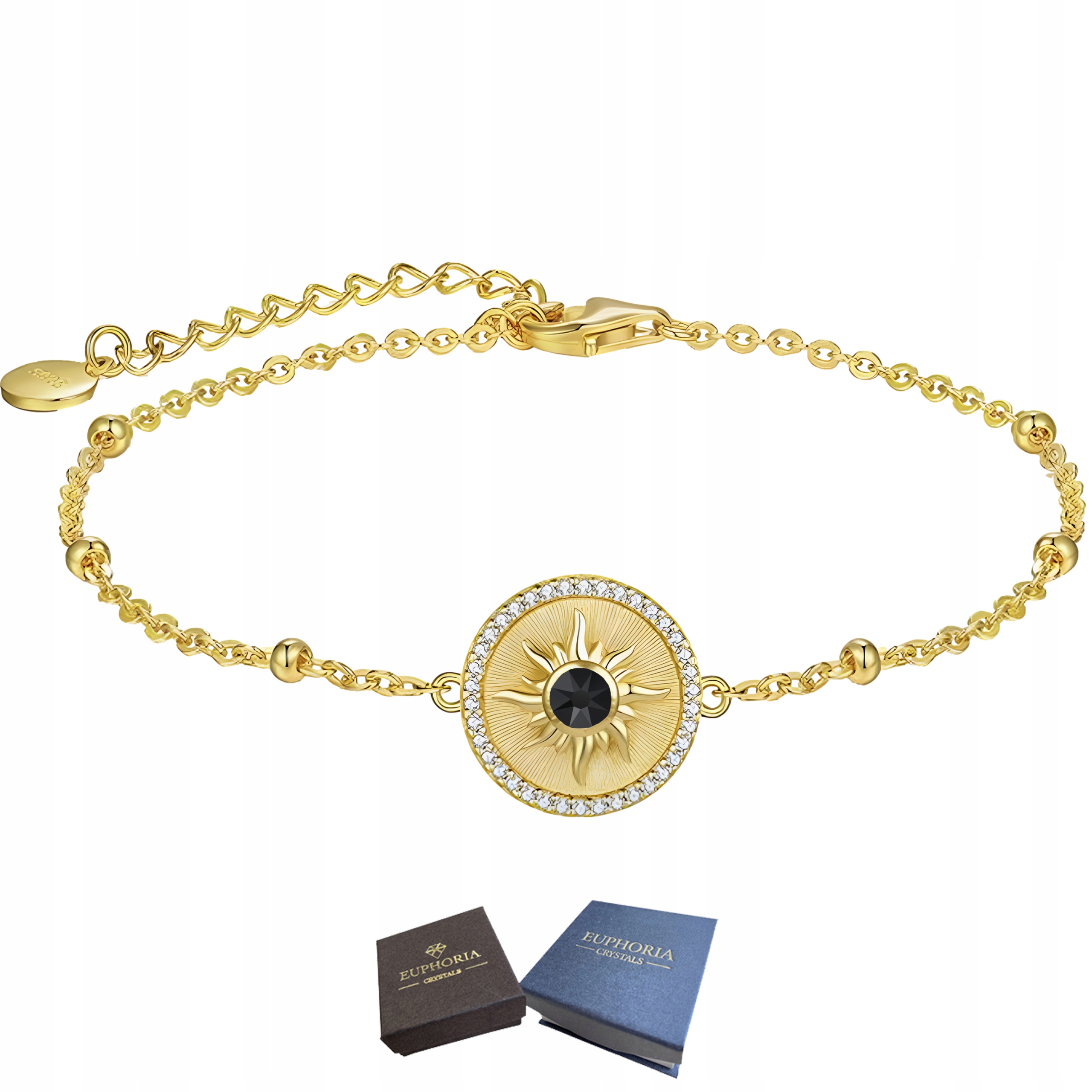 Zlatý dámský náramek Slunce Krásný pozlacený jako Dárek na ruku