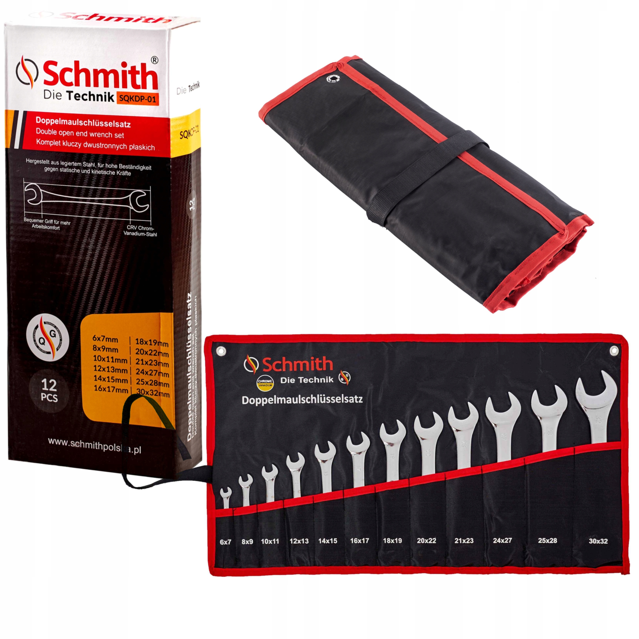 KOMPLET KLUCZY DWUSTRONNYCH PLASKICH 12 SZT SCHMIT