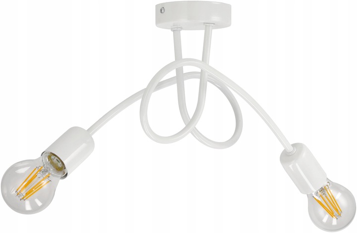 

Lampa kręcona żyrandol loft edison 2x E27 biała
