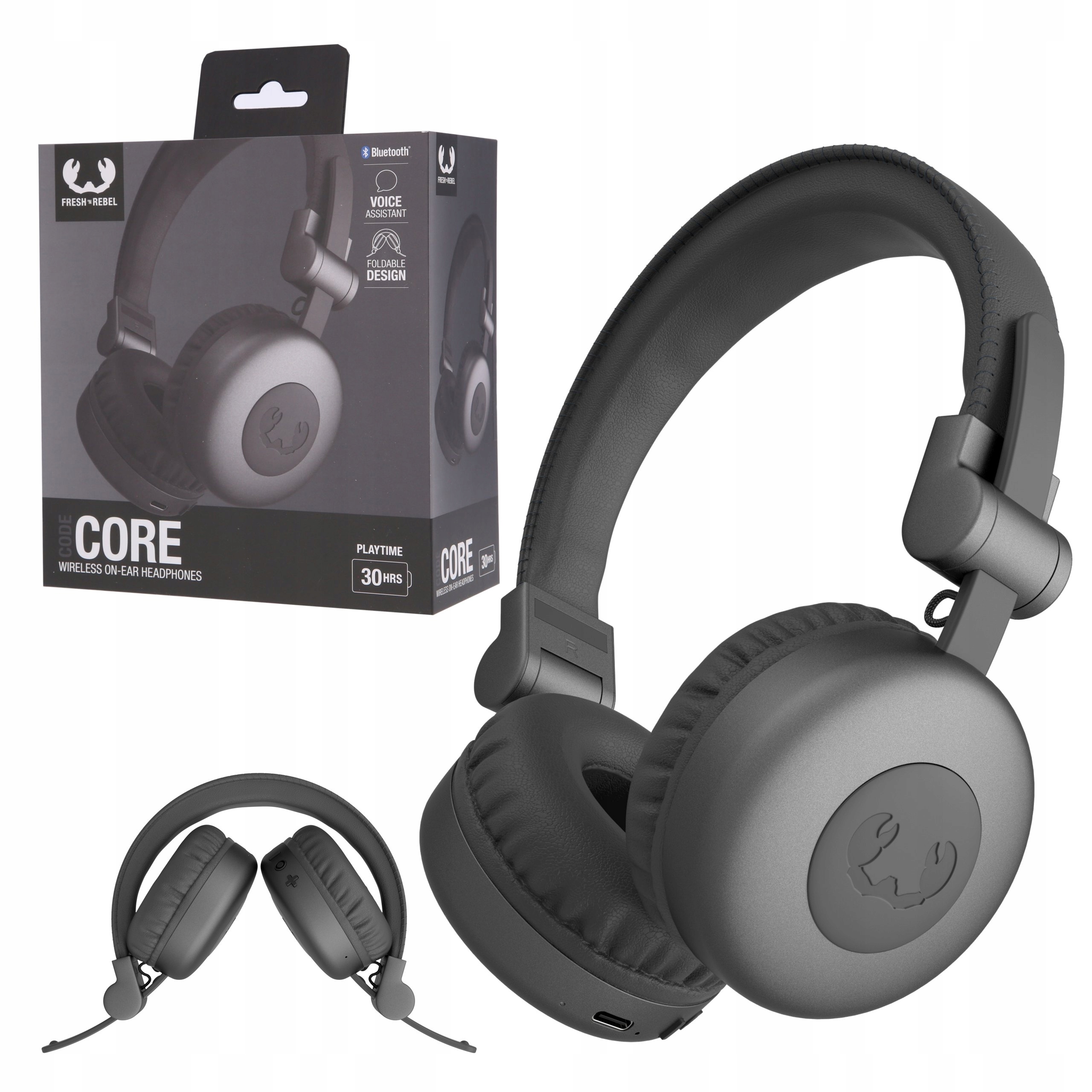 Fresh 'n Rebel Słuchawki Bezprzewodowe Nauszne Code Core Storm Grey