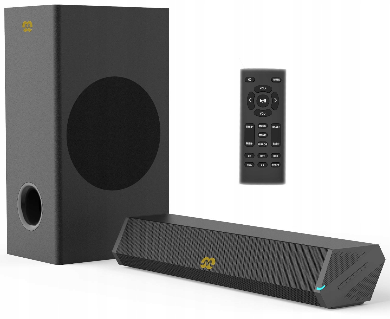 Sada reproduktorů 2.1 Mozos Gs-bar 60 W černá