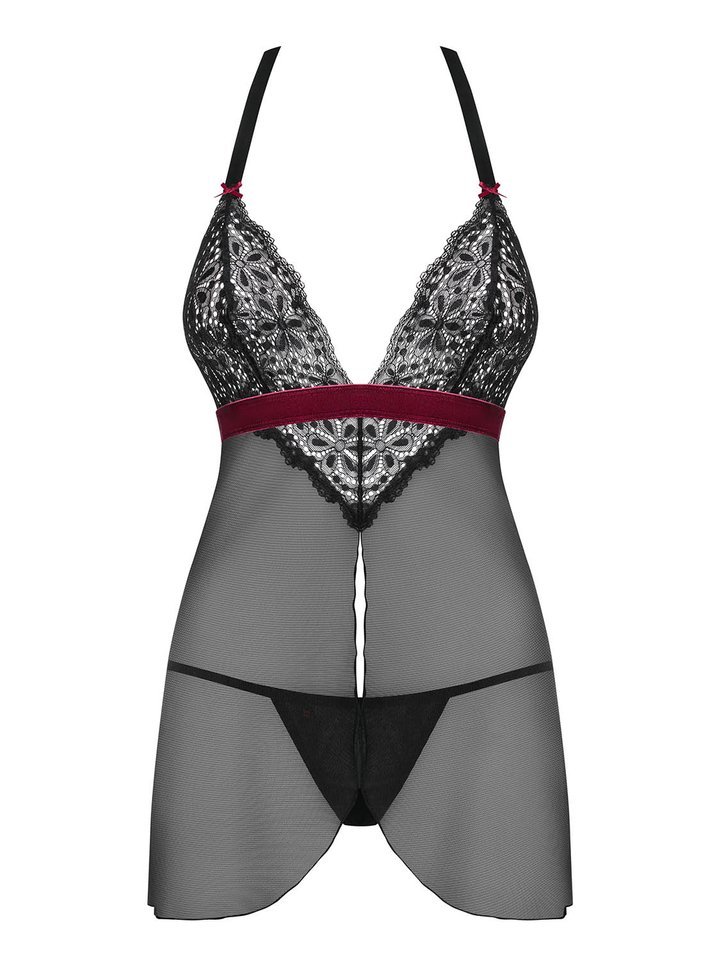 Seksowna Czerń - Koszulka i Stringi - Zestaw Obsessive Rossita S/M Rozmiar S/M