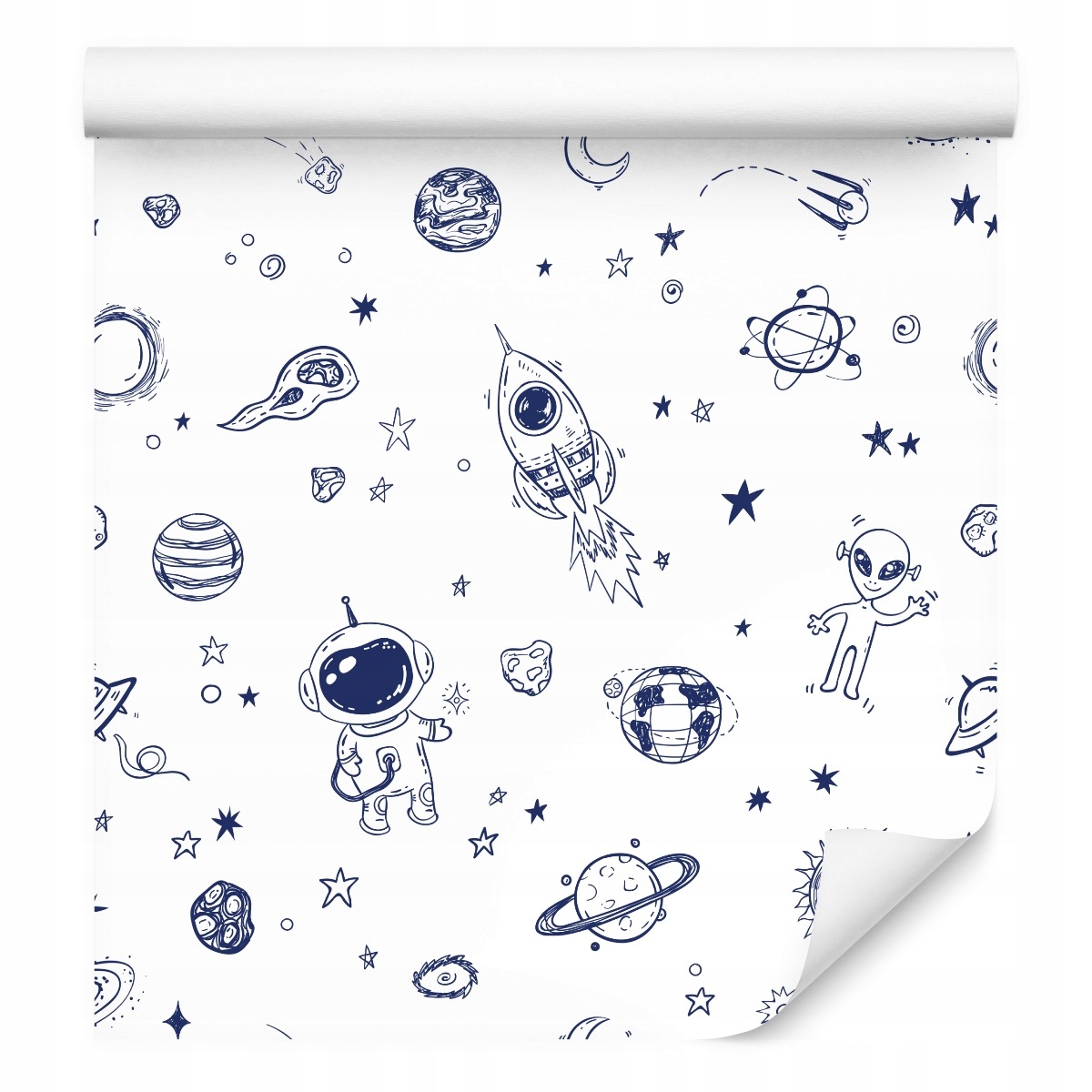Tapeta pro děti Kosmos Astronaut Slunce Ufo