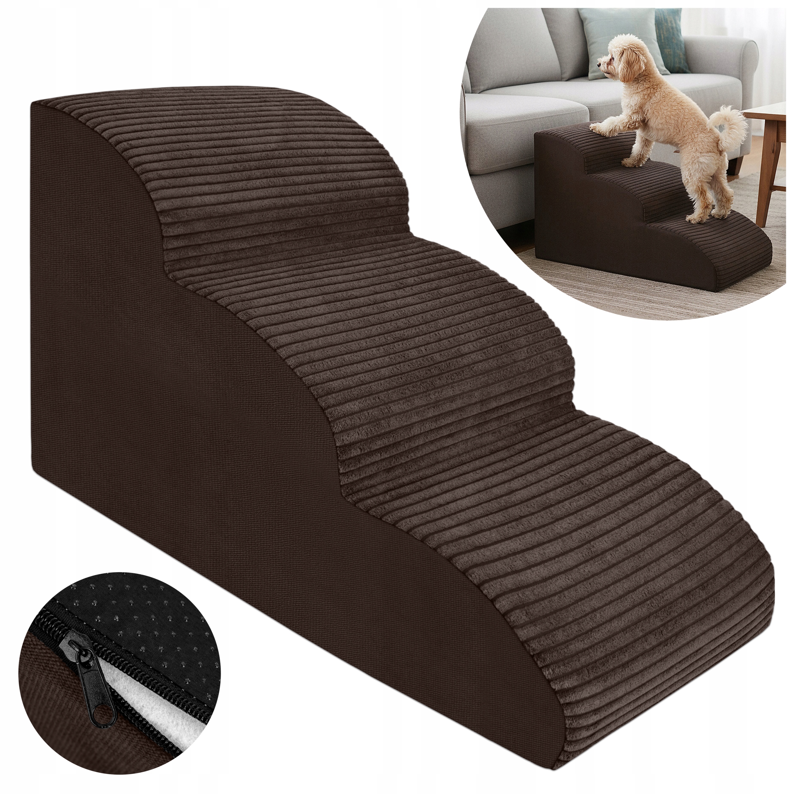 Levně Schůdky Pro Psa Pro Vstupování Plošina 3 Stupně 40 CM Jemná Rampa