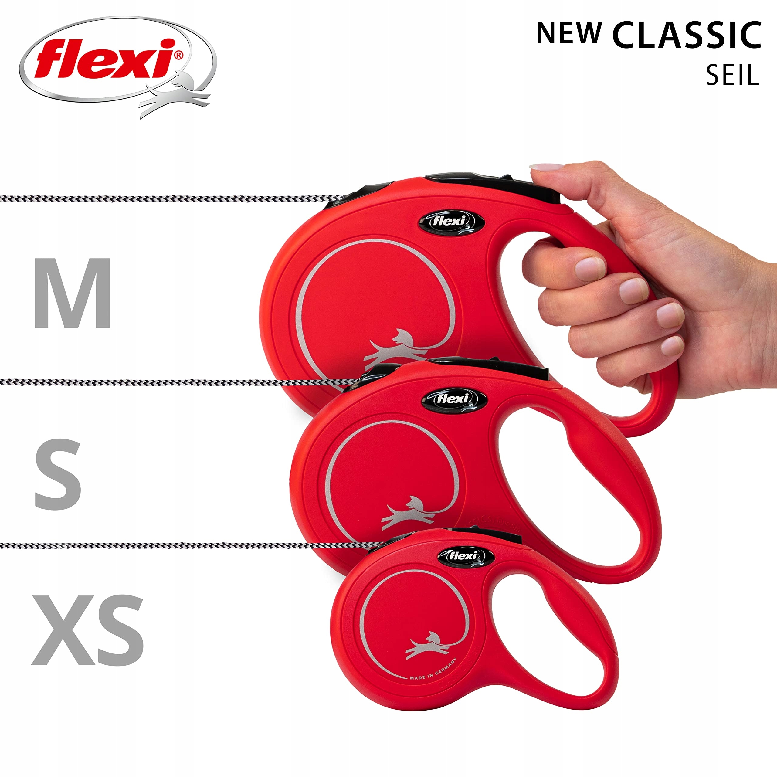FLEXI New Classic Smycz S 8m Czerwona — miniatura 5