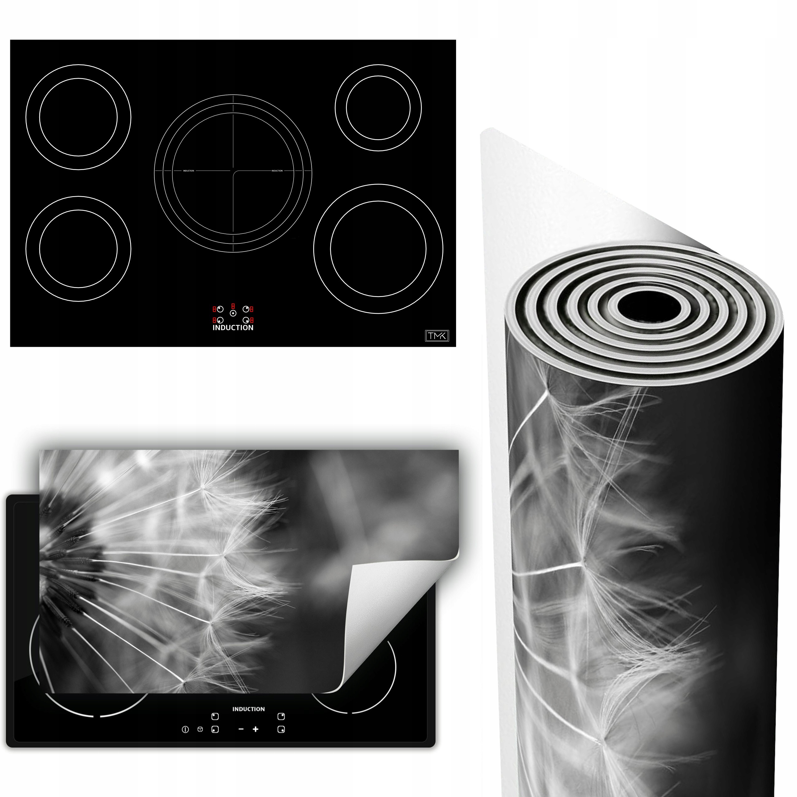 Vinylová Podložka Na Ochranu Kuchyňské Desky 90x52 šedá květy