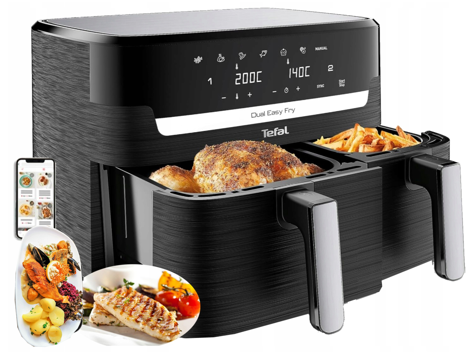 Beztuková Fritéza Tefal EY901810 2700 W 8,3 L Dualeasy Fry 2 Komory