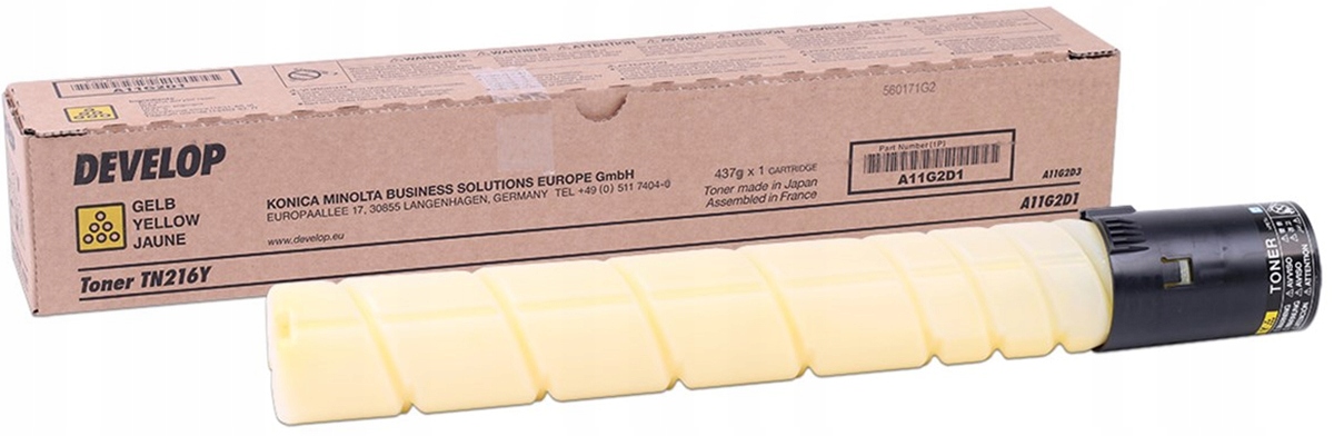 Toner Konica Minolta Develop TN216Y Yellow Km C220 C280 A11G251 A11G2D1