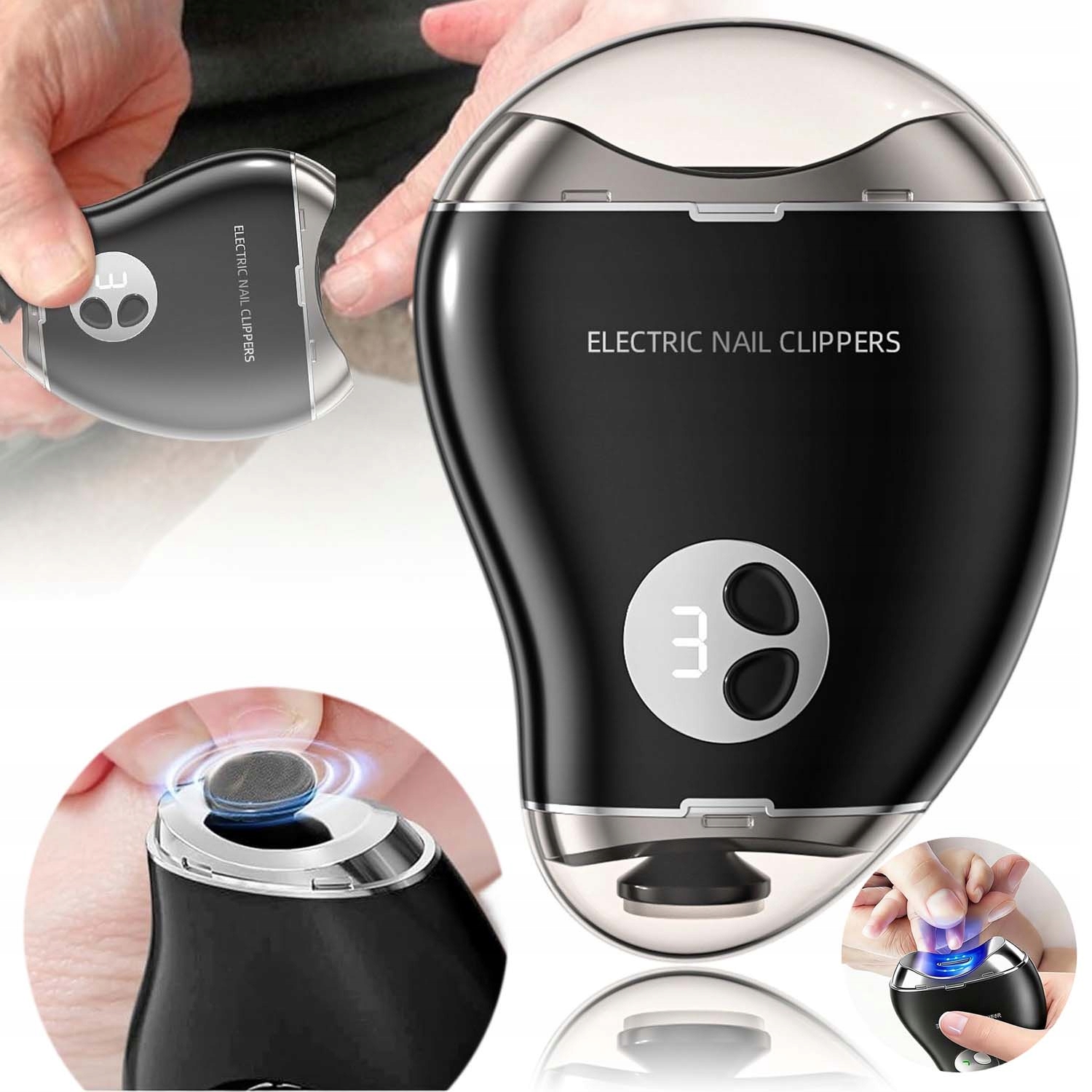 2V1 Elektrický Kleštičky Na Nehty Pro Seniory, Automatické, Tiché Usb