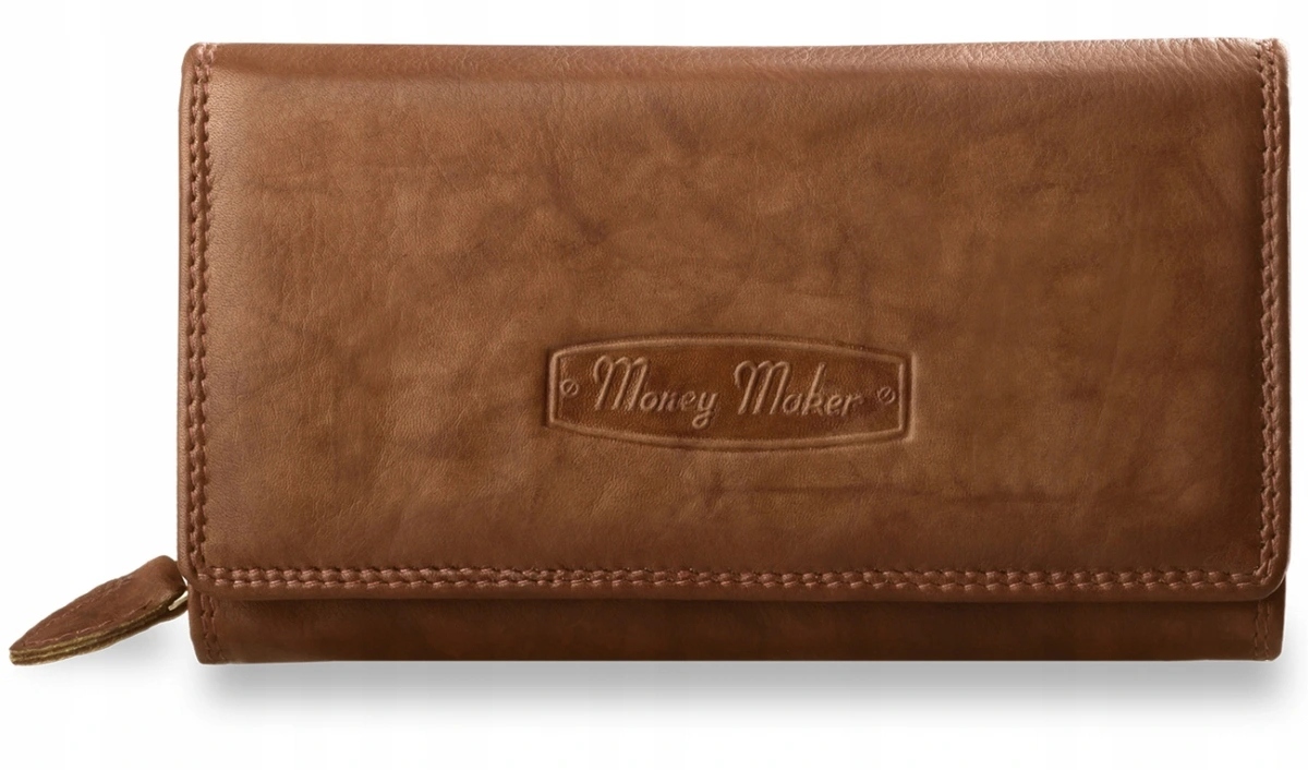 

Skórzany Portfel Damski Miękka Portmonetka Zamek