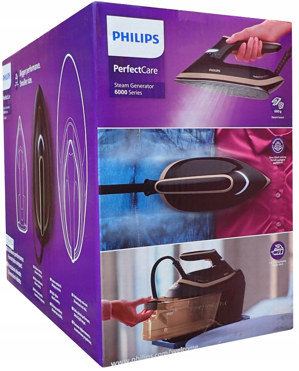 Generator Pary Żelazko Philips PSG6066 PerfectCare Wytwarzanie pary 130 g/min
