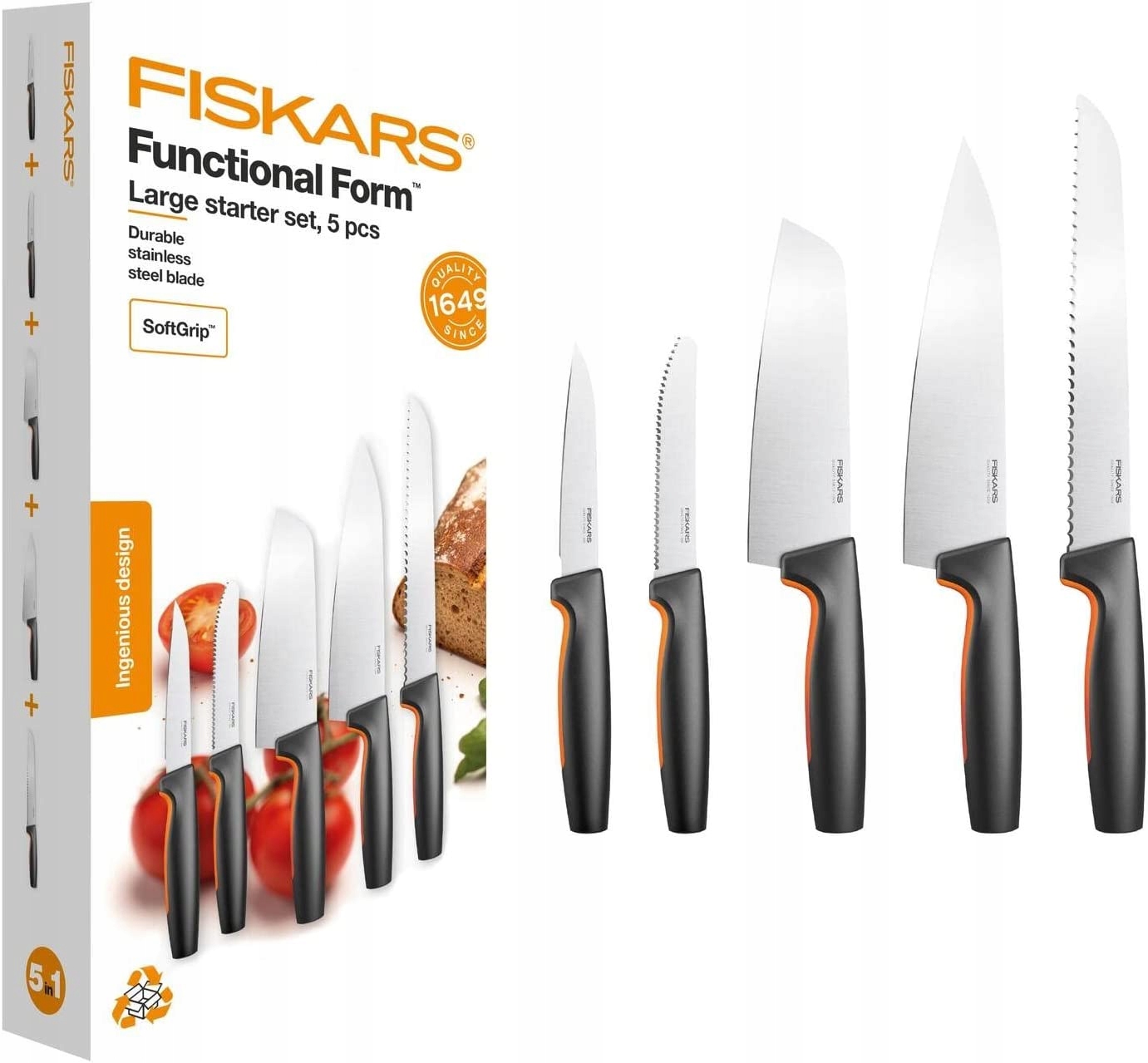 

Zestaw 5 Noży Kuchennych Fiskars