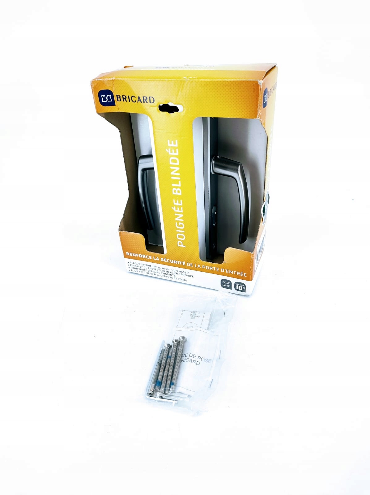 Klamka zewnętrzna antywłamaniowa, do drzwi wejściowych Bricard 25cm Kod producenta 3021