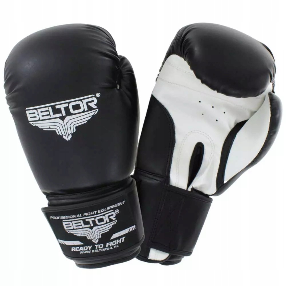 Boxerské rukavice Spartacus Beltor, černobílé 6 Oz