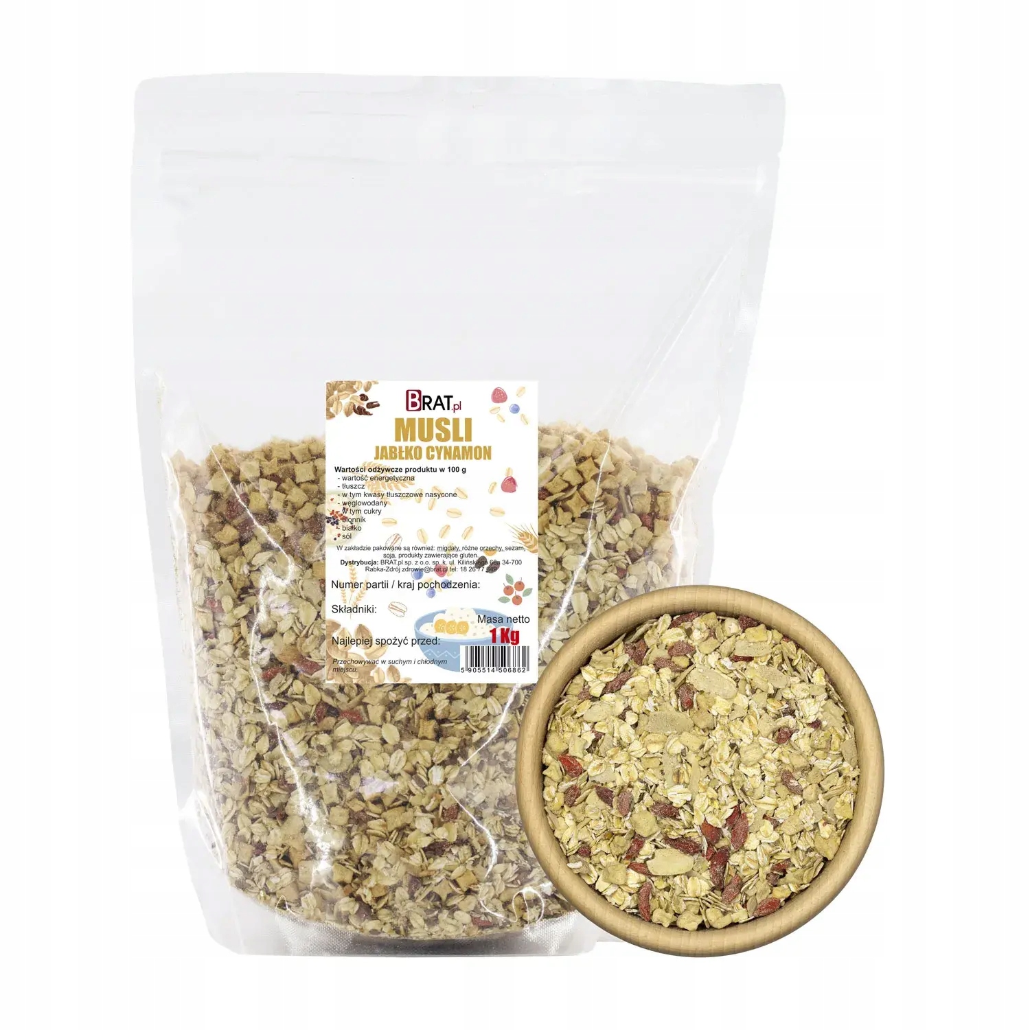 Levně 2X Brat Musli jablko-skořice 1kg
