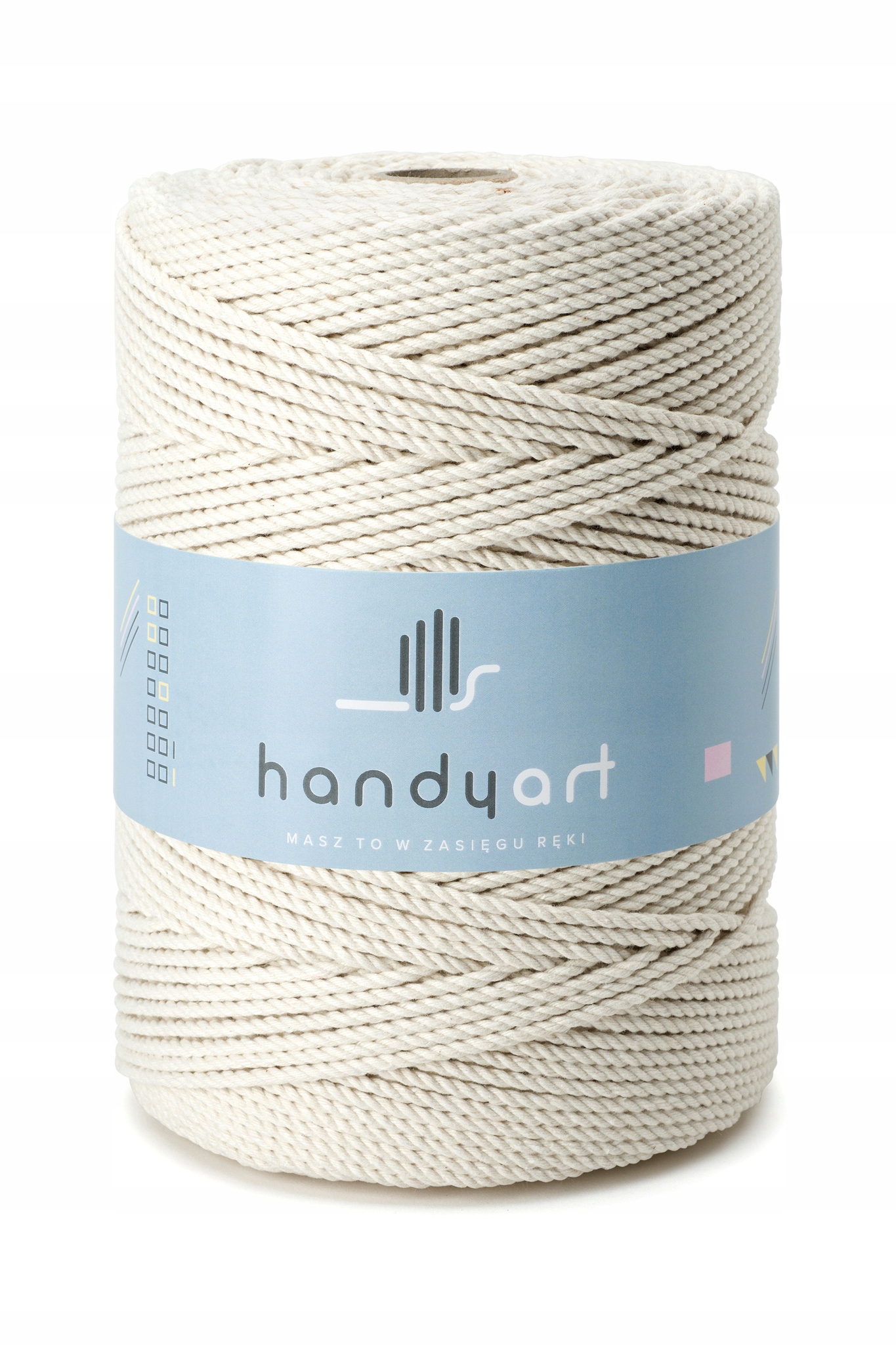 Bavlněná makramé šňůra 3PLY přírodní 3 mm 350 m, trojitě stáčená