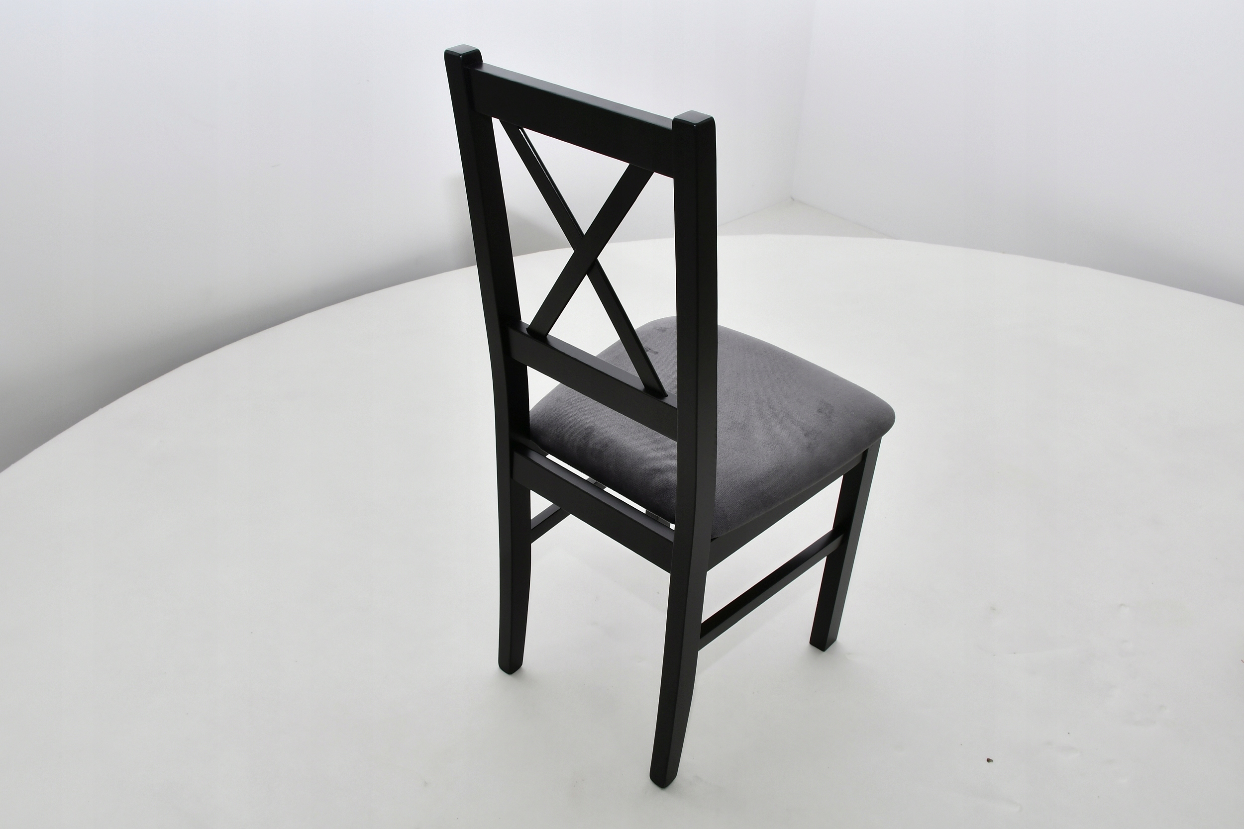 Śliczny okrągły ROZKŁADANY stół 100 cm + 6 drewnianych krzeseł krzyżak Liczba krzeseł w zestawie 6