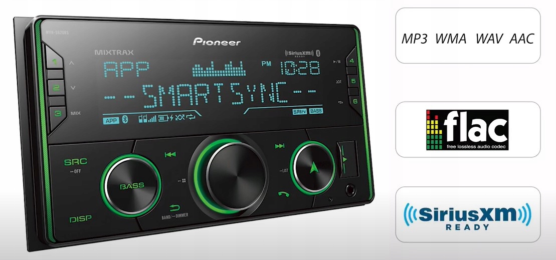

Pioneer MVH-S620BT 2DIN Radio MP3 4X50 Bt Usb Flac