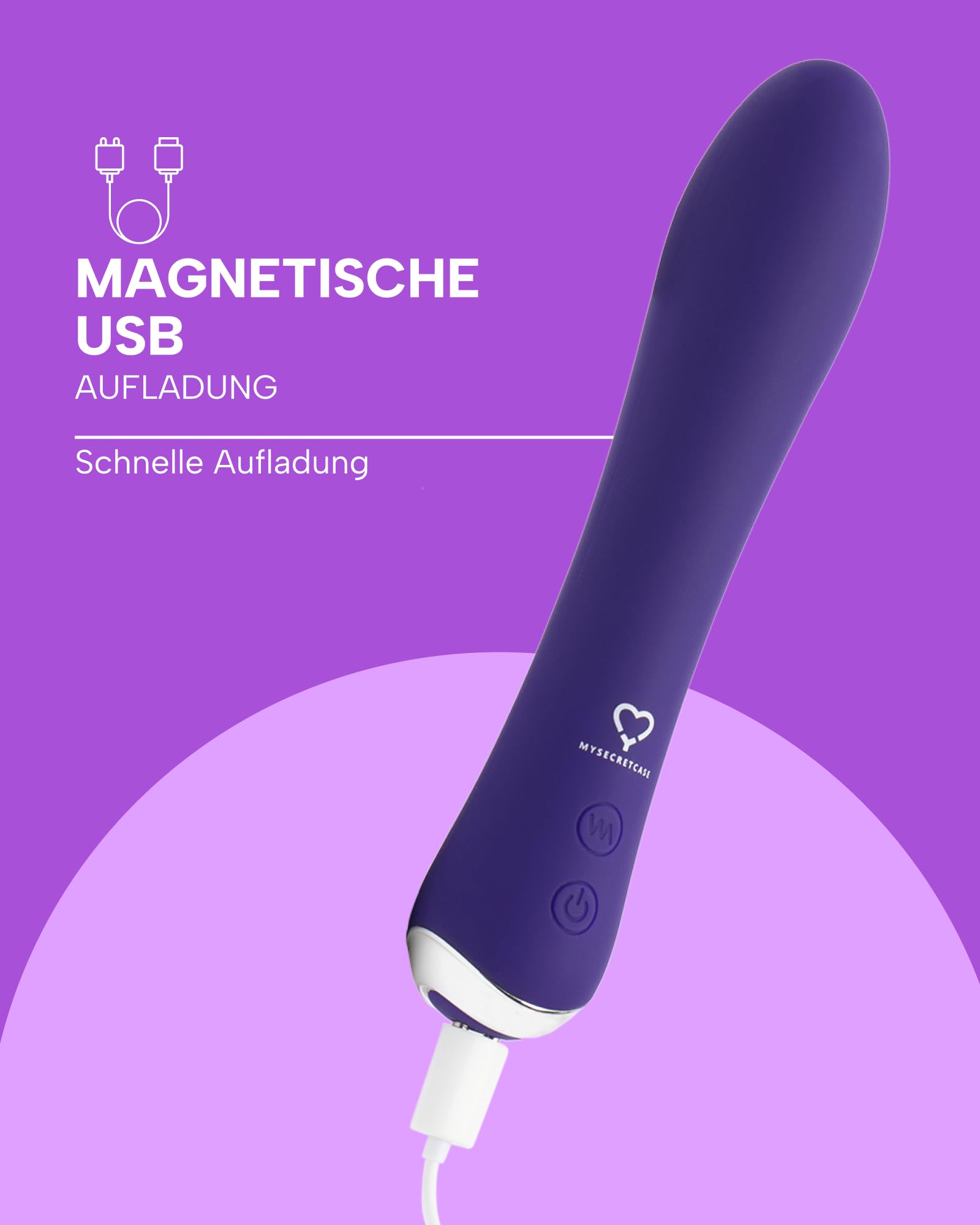 MYSECRETCASE Wibrator Dla Kobiet Podgrzewany Dildo 9 Trybów USB Wodoodporny — miniatura 3