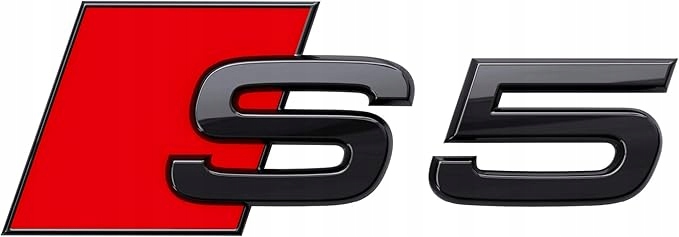 Emblemat Logo Znaczek Do Audi S5 Czarny Połysk Na Klapę Tył Taśma 3M Abs