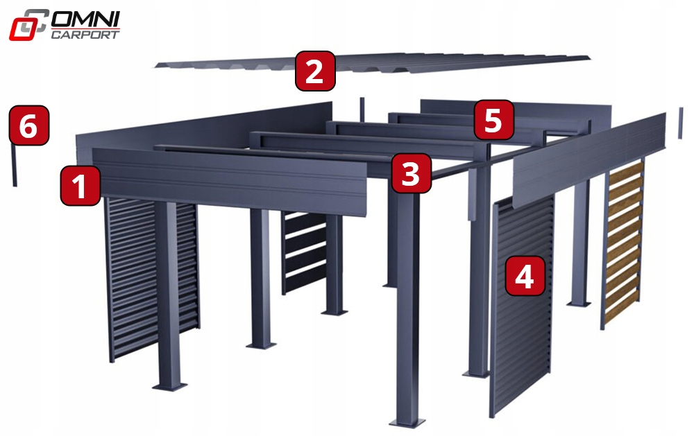 WIATA Garażowa Samochodowa CARPORT Zadaszenie 6x6 Marka inna