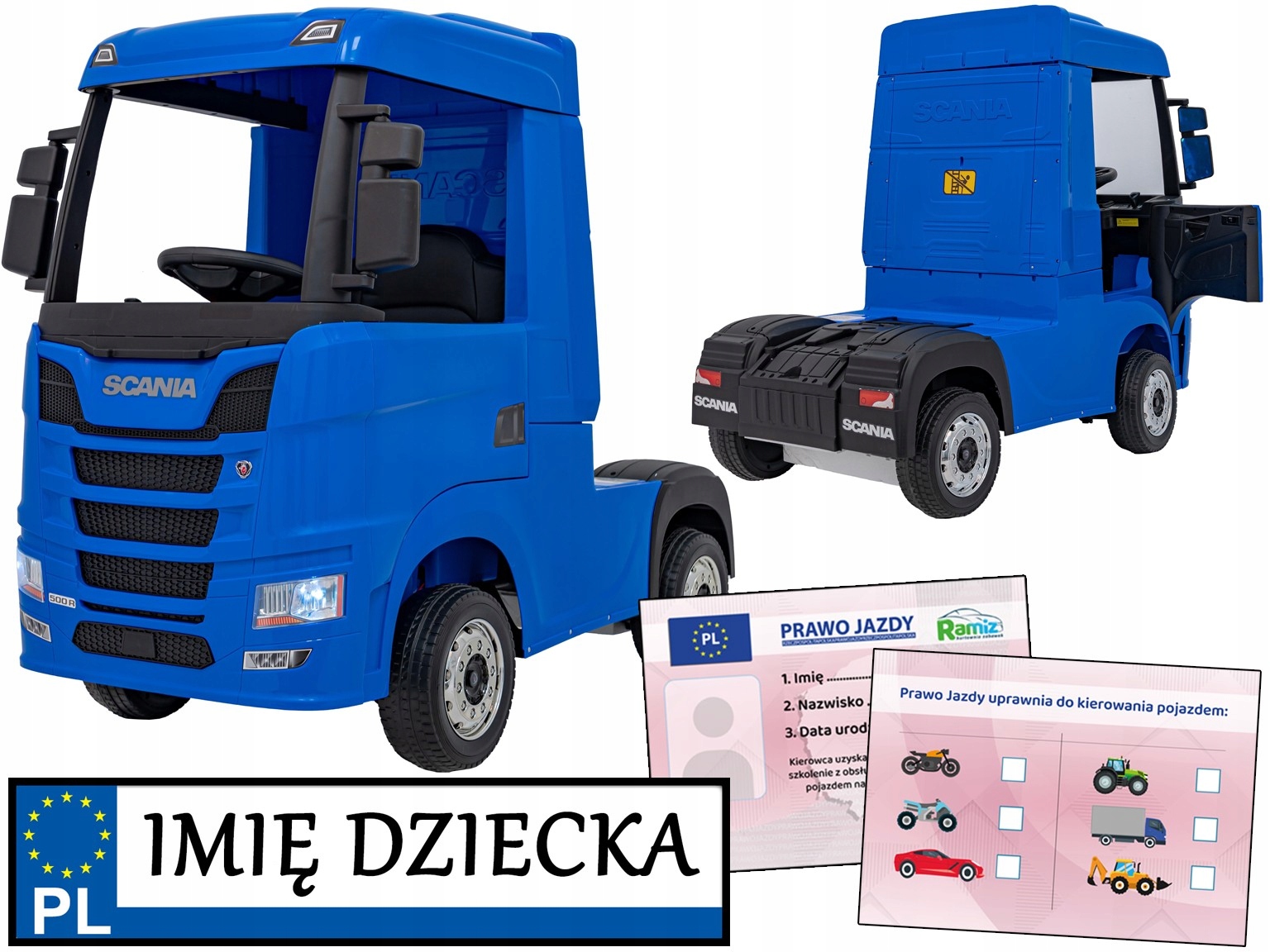 samochód na akumulator dla dzieci Scania R-serie ciężarówka elektryczna