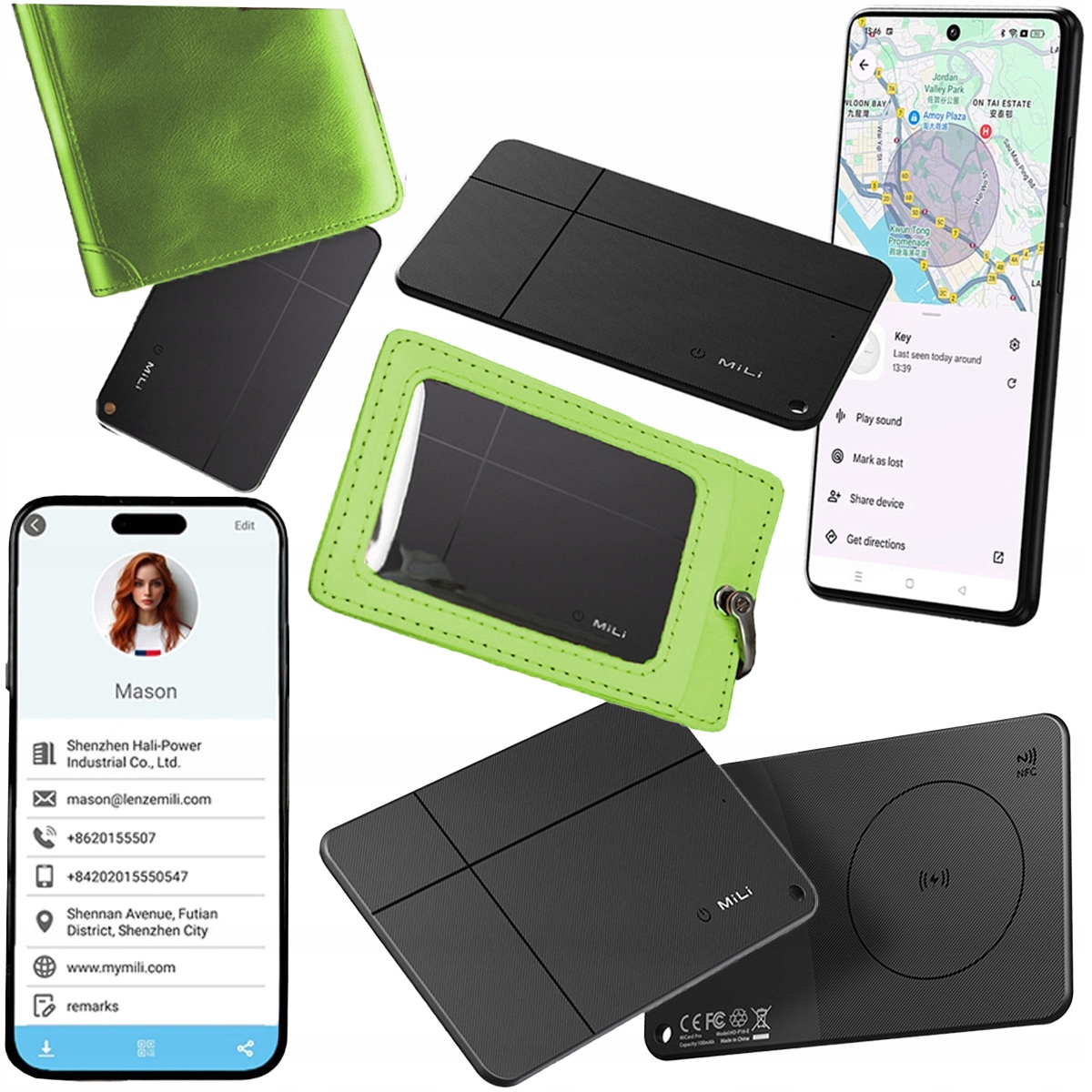 Mili MiCard Pro Lokalizator Gps Bt karta do portfela Wizytówka Qr Android