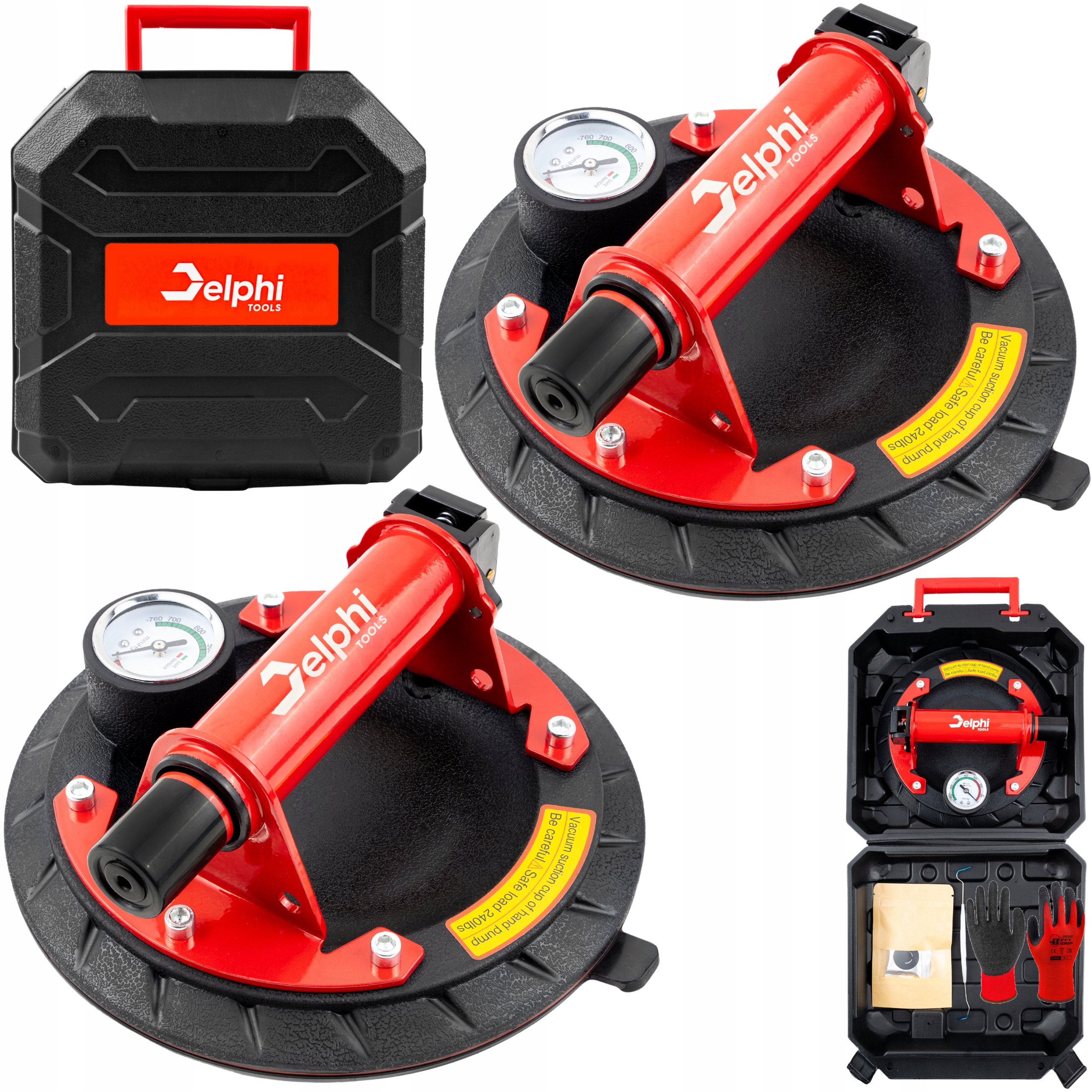 2x Přísavka Na Vakuové Desky S Pumpičkou Manometr Držák Na Skla Glazury