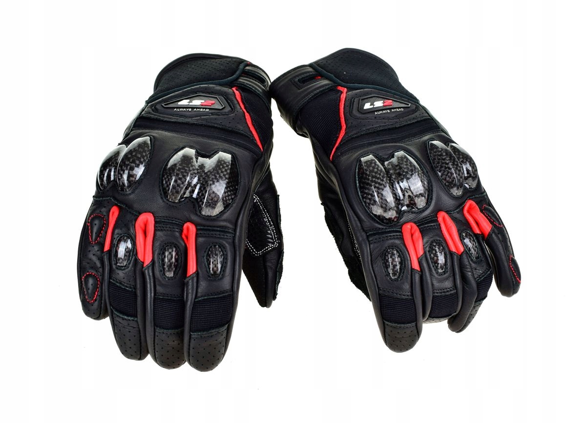 Motocyklové rukavice LS2 Carbon Koža LS2 Spark 2 Man B. Red 3XL