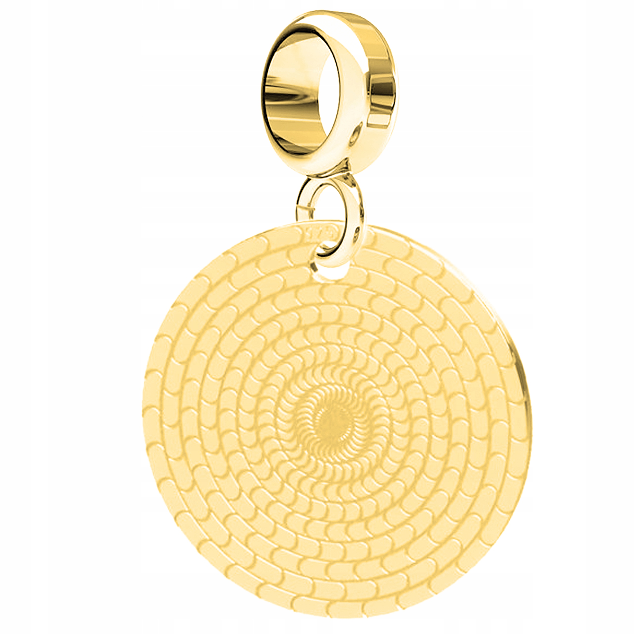 Charms Zlatý kulatý plech Kolečko Rozeta Stříbro 925