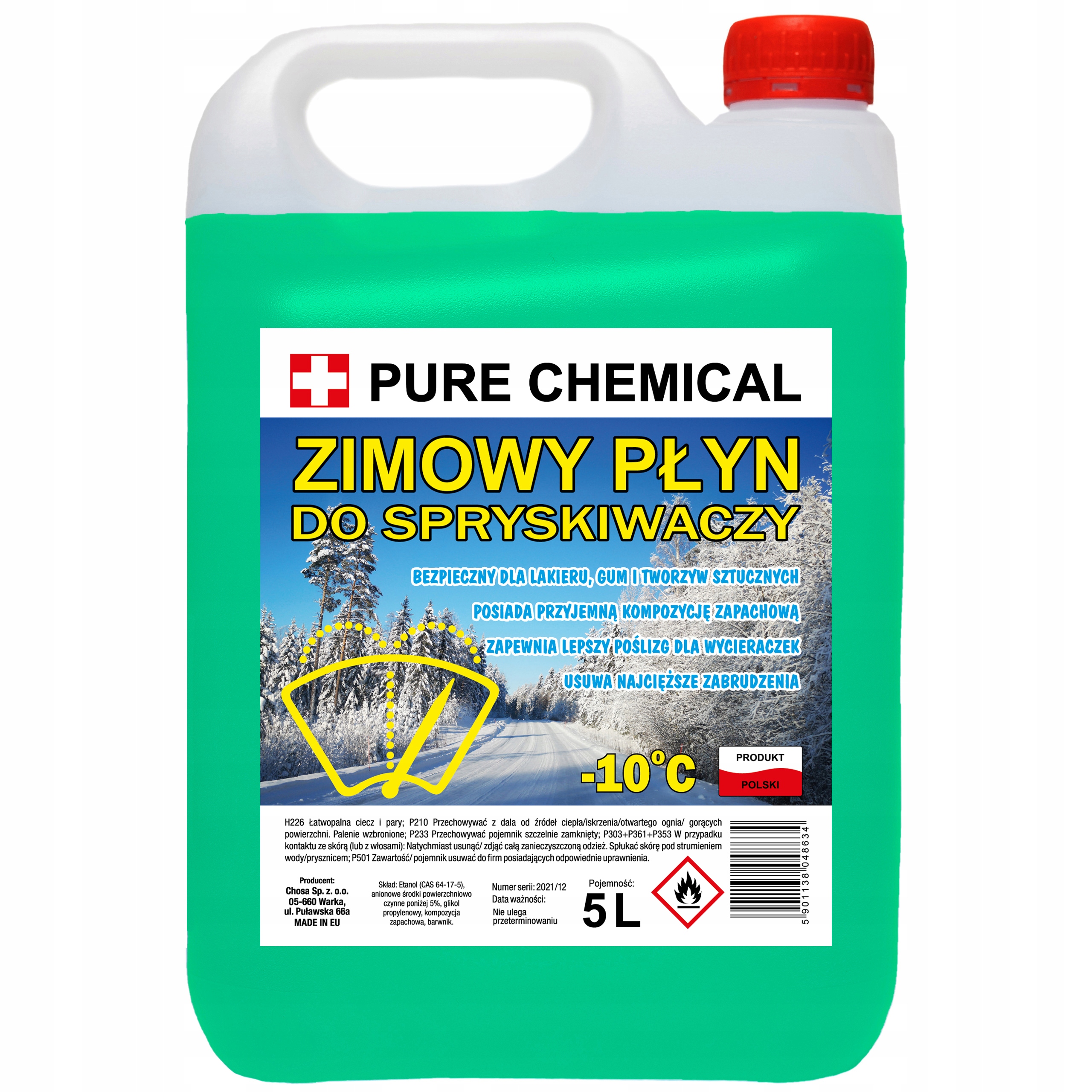 ZIMOWY PŁYN DO SPRYSKIWACZY DLA KAŻDEGO ETANOL 5L