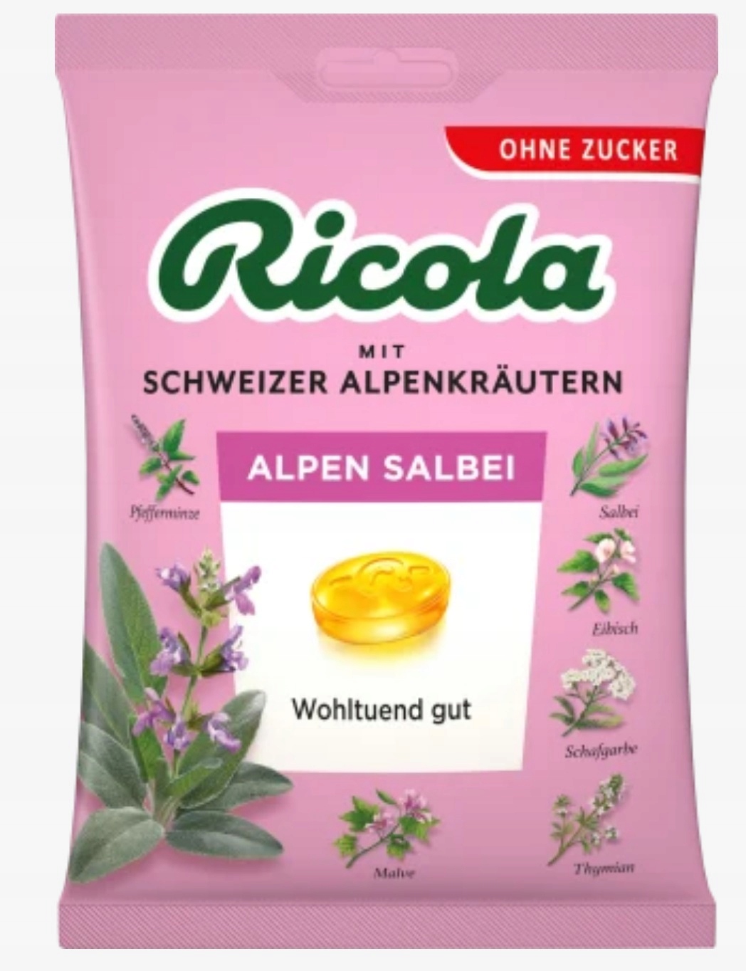 Ricola cukierki Szałwia Alpejska 75g. bez cukru