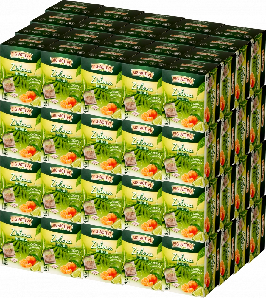 Big Active herbata zielona ekspresowa limonka mandarynka 20 Tb x80
