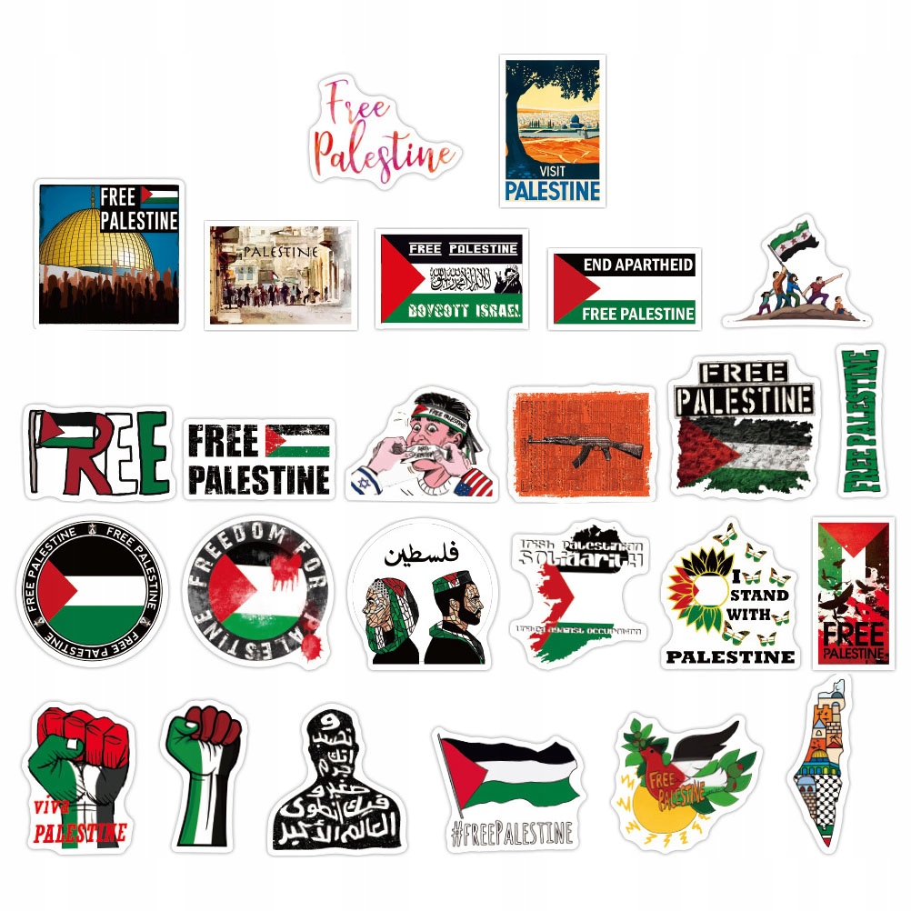 100 ARKUSZY NAKLEJEK Z KARTONAMI BEZPŁATNYCH DO PALESTYNY Model 53406522