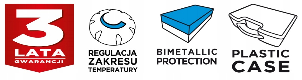 Opalarka 2000W 3 biegi regulacja temper GRAPHITE Zasilanie sieciowe