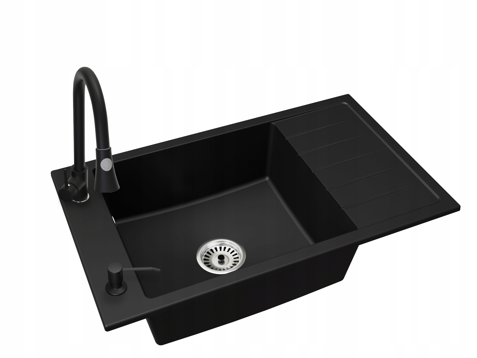 Kuchyňský dřez Jednokomorový Luis Sifon Baterie Taru Barva Dávkovač