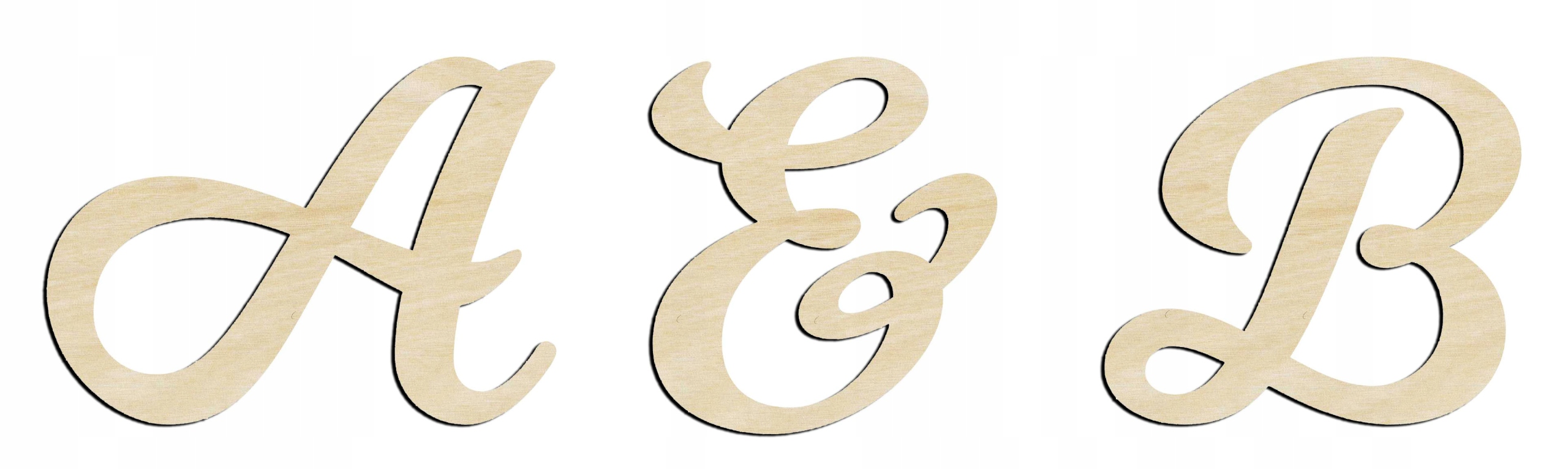 Drewniane litery inicjały ślub wesele komplet 12cm