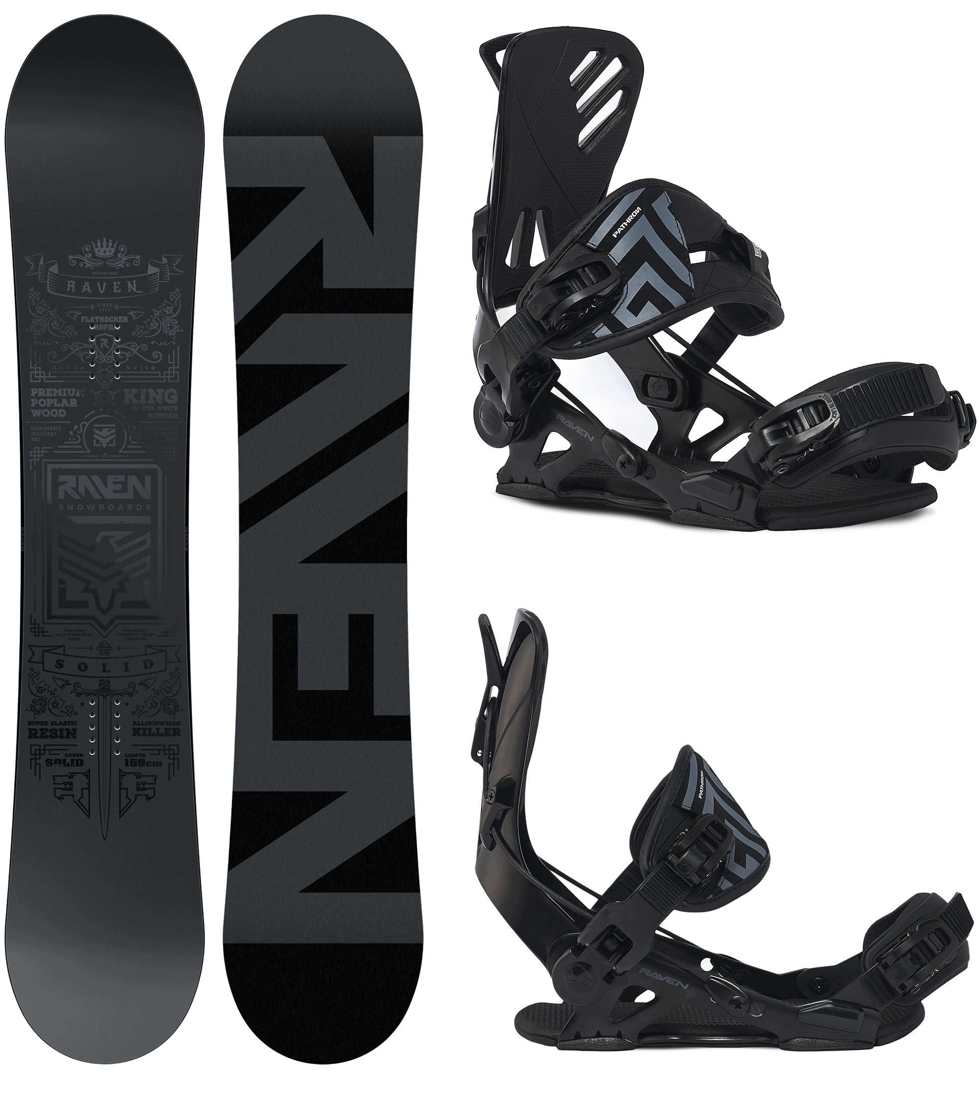 Snowboard Raven Solid Steel 161cm Wiązania Raven Pro Gt Alu Multientry L