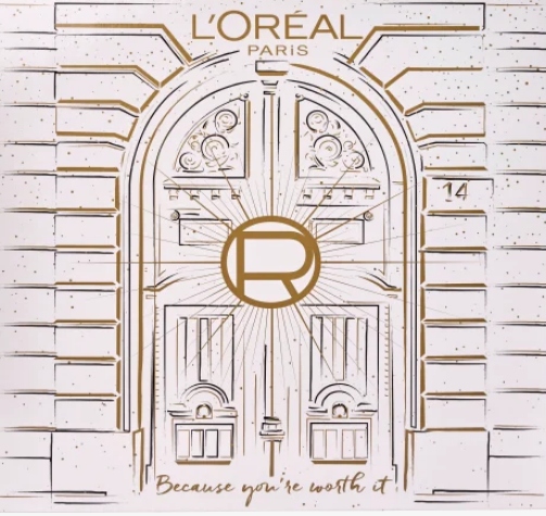 Адвент-календарь L'Oreal Paris Mini, 12 средств: 9 для макияжа, маска и уход за волосами
