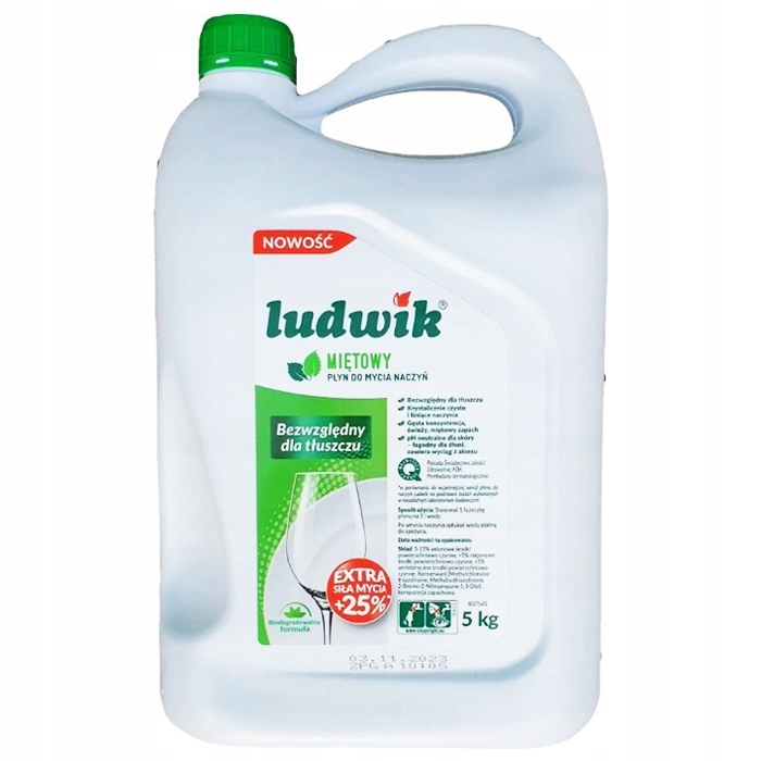 

Ludwik Płyn do mycia naczyń miętowy 5l uniwersalny