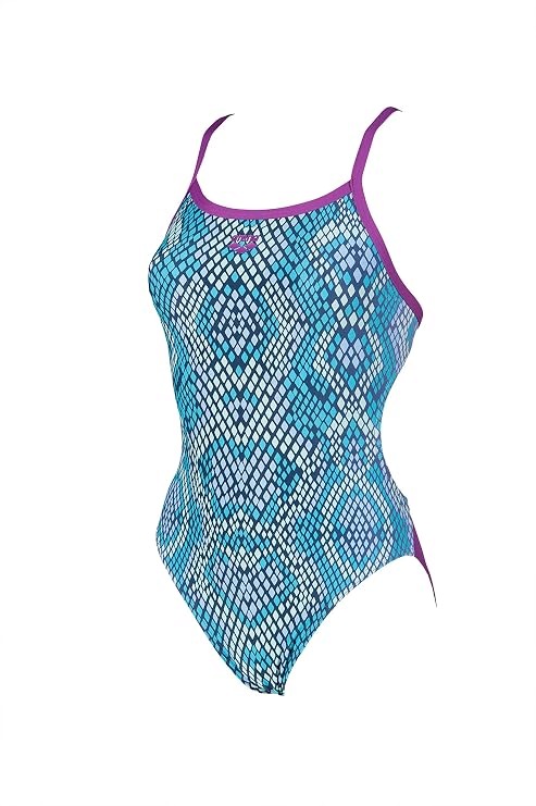 Kostium kąpielowy Arena Snake Skin Sportowy dla Kobiet Multikolor Turkus 38