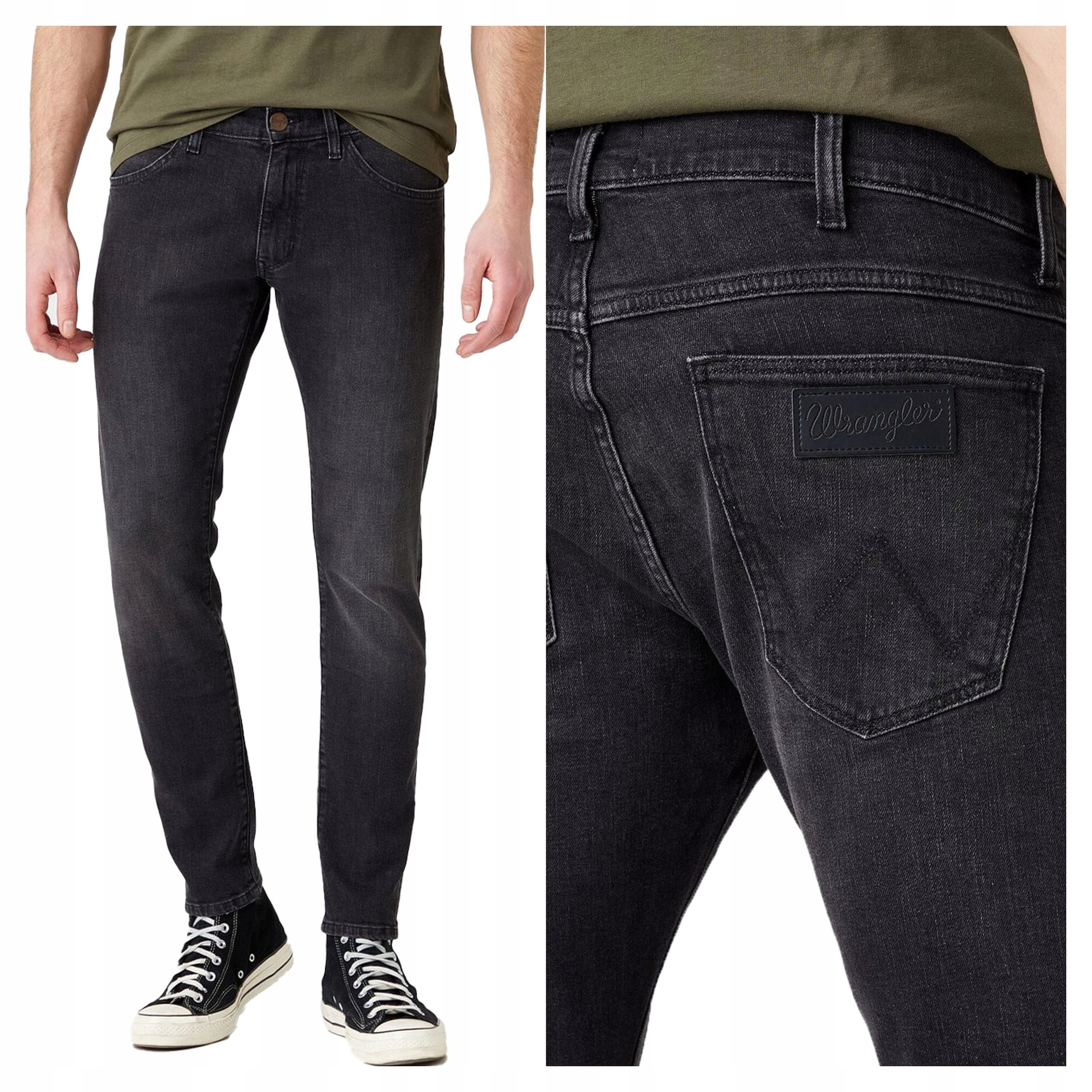 Wrangler Bryson Pánské kalhoty Jeans Pevně padnoucí černé trubičky W33 L34