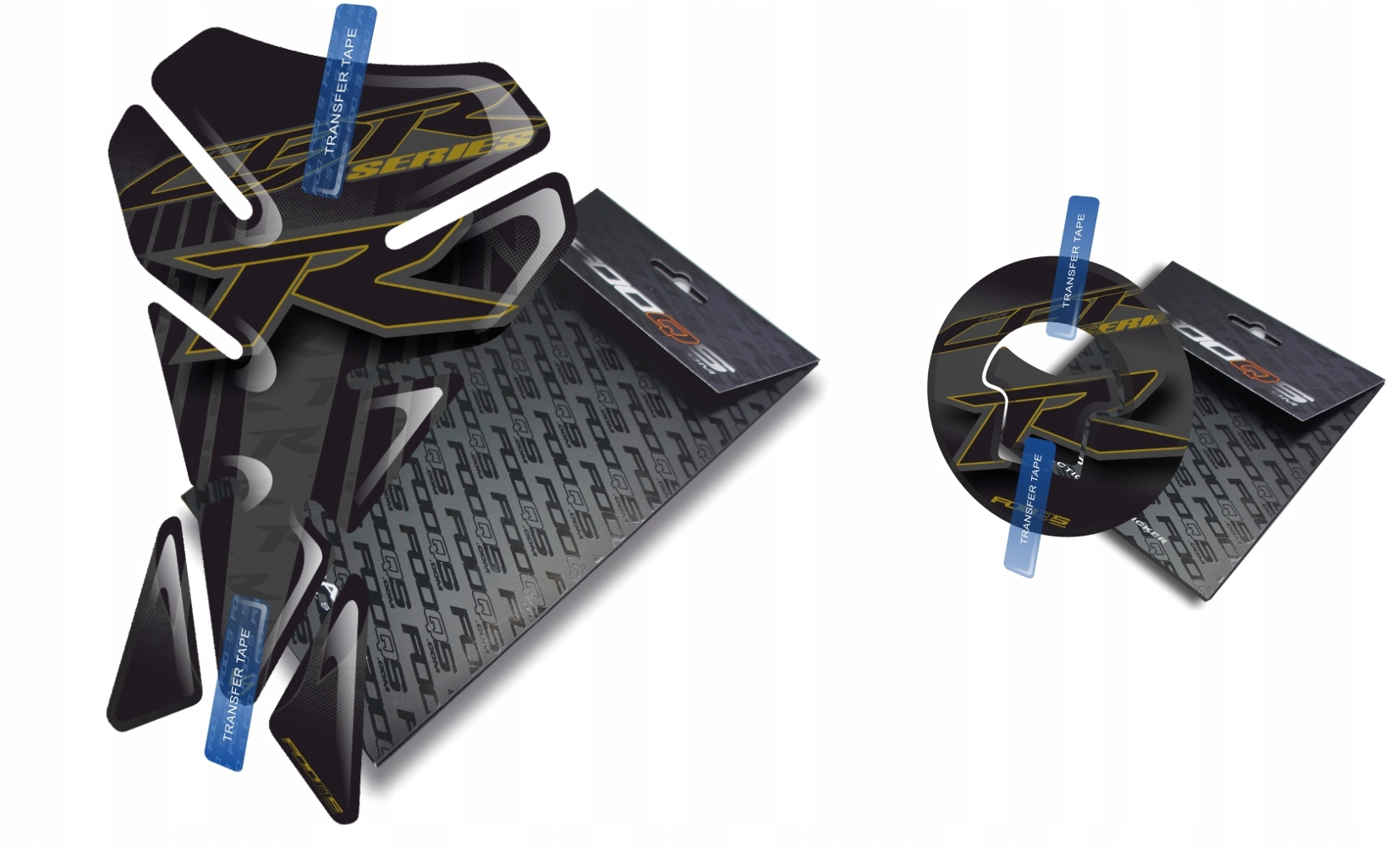 Tank-pad Cap-pad V1 od společnosti Fooqs pro Honda Cbr 125 250 Černý Zlatý
