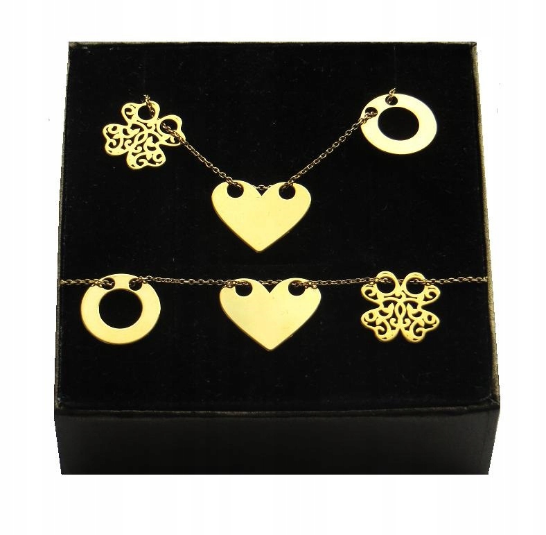 

Naszyjnik bransoletka złote 3 zawieszki srebro 925