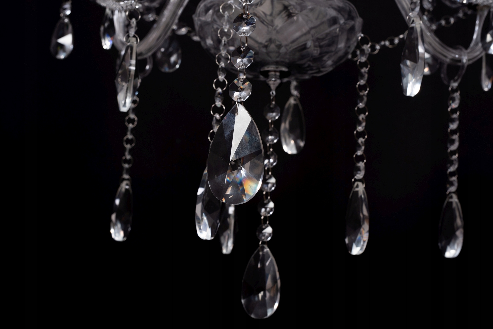 LAMPA KRYSZTAŁOWA WISZĄCA ŻYRANDOL GLAMOUR SZKŁO 3 Kolekcja Kryształ