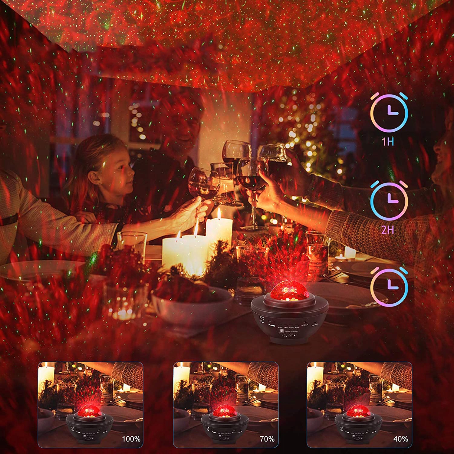 PROJEKTOR LAMPKA NOCNA GWIAZD RZUTNIK NIEBA LED GŁOŚNIK BLUETOOTH + PILOT Rodzaj gwintu zintegrowane źródło LED