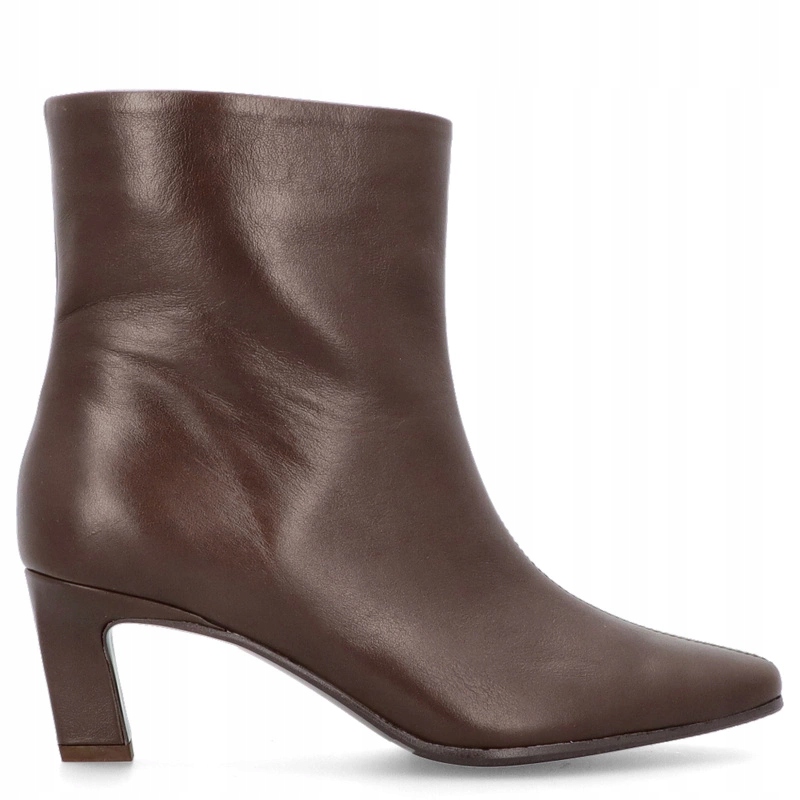 Kožené kotníkové boty na podpatku Tymoteo G1076 Hnědé Lico 40